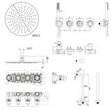 UK Bathroom Store Concealed Shower Set Crosswater Module Shower Set 8 - 2 Outlet with Pencil Handset and Overhead Shower