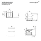 Crosswater Wall Mounted Vanity Unit Crosswater Glide II Wall Mounted Two Drawer Vanity Unit with Basin