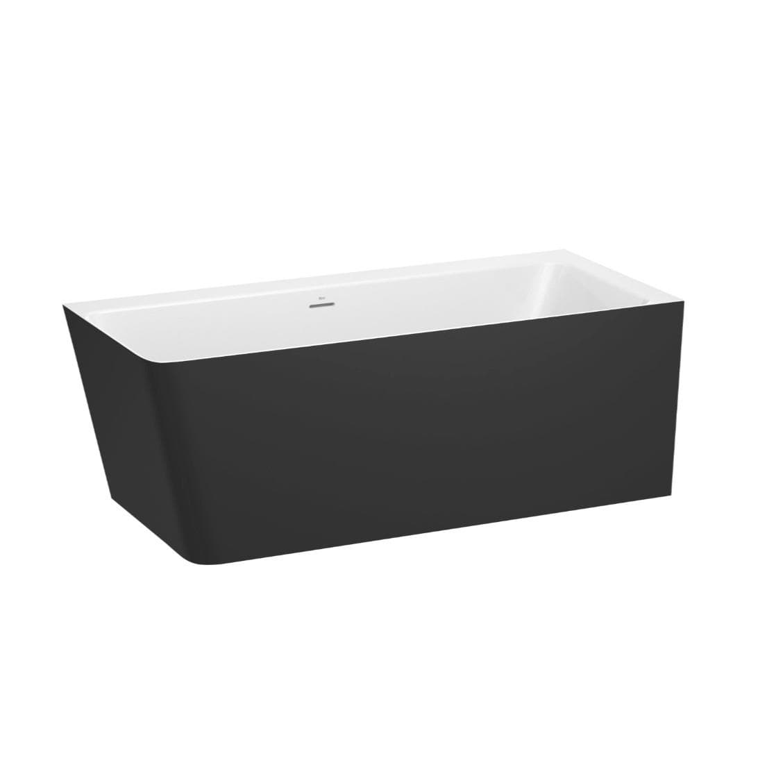 Roca Corner Bath Black/White / Right Hand Roca Ona Asymmetric Corner Stonex® Bath