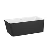 Roca Corner Bath Black/White / Right Hand Roca Ona Asymmetric Corner Stonex® Bath