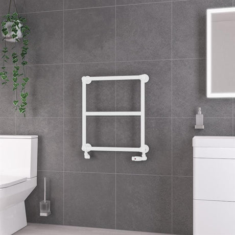 Eastbrook Traditional Towel Rail Eastbrook Stour Vertical Traditional Heated Towel Rail - 690 x 600 in Matt White