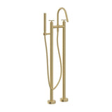 Heritage Freestanding Bath Filler Brushed Brass Heritage Salcombe Floor Standing Bath Shower Mixer