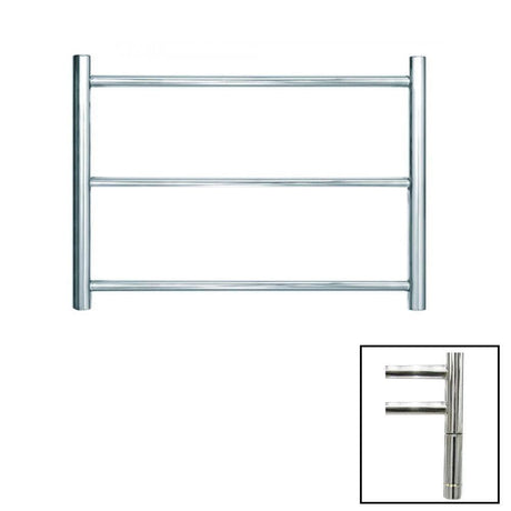 JIS Ladder Rail Polished Chrome / Electric Only with Cylindrical Adjustable Element JIS Sussex Cinder Horizontal Stainless Steel Heated Towel Rail
