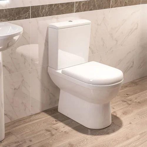 Eastbrook Close Coupled Toilet Eastbrook Dura Rimless Comfort Height Close Coupled Toilet with Eco Vortex Flush and Soft Close Seat