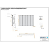 Eastbrook Charlton Horizontal Aluminium Designer Radiator in Matt White
