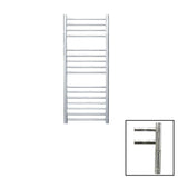 JIS Ladder Rail 1000 x 400mm / Polished Chrome / Electric Only with Cylindrical Adjustable Element JIS Sussex Steyning Vertical Stainless Steel Heated Towel Rail