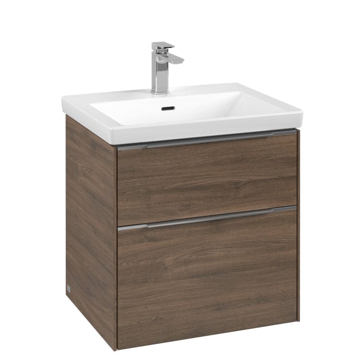 Villeroy & Boch Wall Mounted Vanity Unit Villeroy & Boch Subway 3.0 Wall Hung 600mm Two Drawer Vanity Unit with Basin