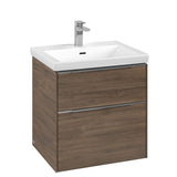 Villeroy & Boch Wall Mounted Vanity Unit Villeroy & Boch Subway 3.0 Wall Hung 600mm Two Drawer Vanity Unit with Basin