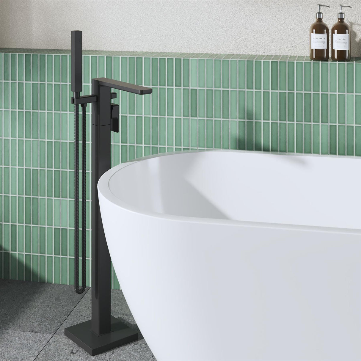 Aquarius Bathrooms Freestanding Bath Filler Aquarius Tetra Freestanding Bath Mixer Tap with Pencil Shower Handset