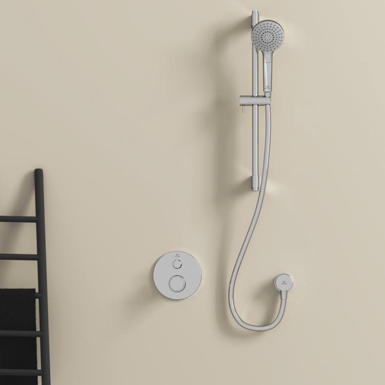Ideal Standard Concealed Shower Valve Ideal Standard Ceratherm T100 Concealed Thermostatic Shower Valve Set with Wall Elbow and Handset in Chrome