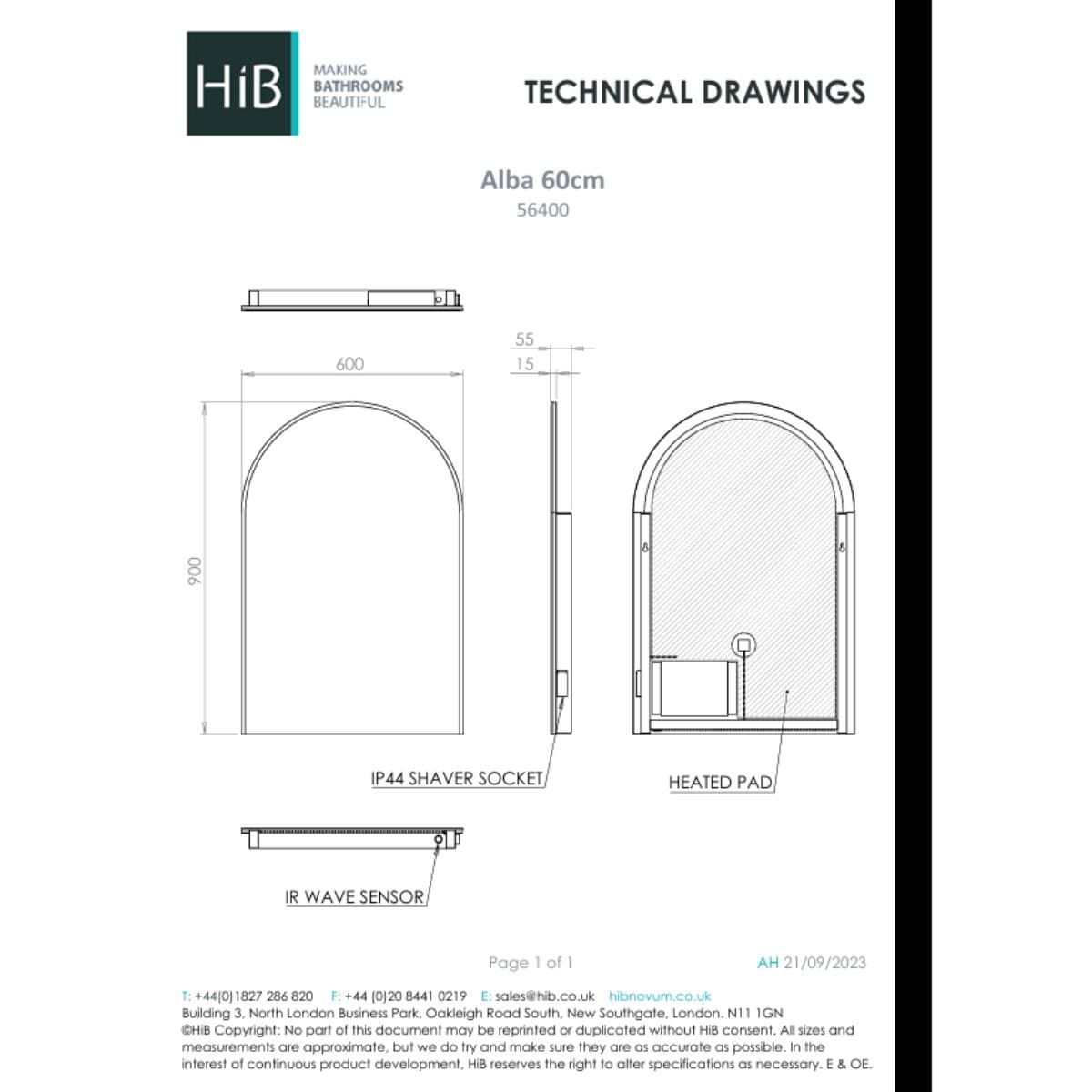 hib. Illuminated Mirror hib. Alba Arch LED Illuminated Mirror
