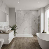Multipanel Wall Panel Multipanel Linda Barker Wall Panels in Calacatta Marble