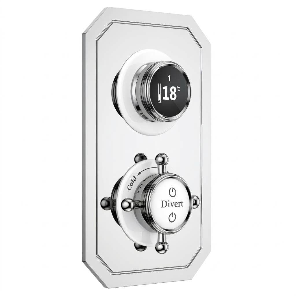 TED Concealed Shower Valve Brushed Nickel TED Wyse Traditional 2/3 Outlet Digital Shower Valve with Crosshead Handle
