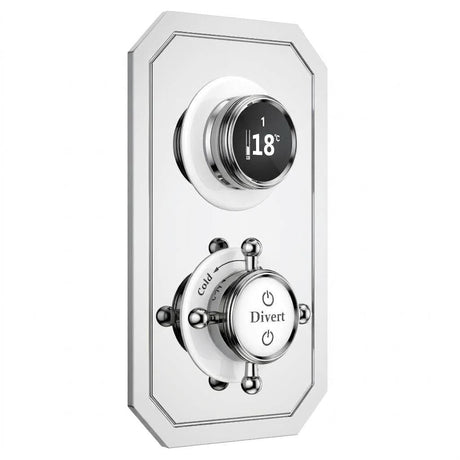 TED Concealed Shower Valve Brushed Nickel TED Wyse Traditional 2/3 Outlet Digital Shower Valve with Crosshead Handle