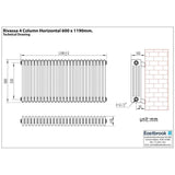 Eastbrook Rivassa Traditional 4 Column Radiator in Matt Anthracite