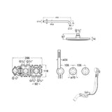Roca Concealed Shower Set Roca T-Multi Thermostatic Concealed Shower Valve with Rainshower Head, Pencil Handset and Overflow Bath Filler