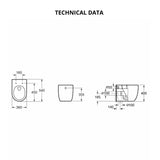 Imex Back to Wall Toilet Imex Luna Rimless UltraVortex Back to Wall Toilet with Soft Close Seat