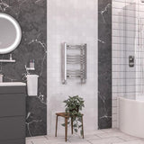 Eastbrook Wendover Curved Vertical Heated Towel Rail in Chrome