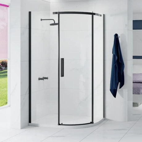 Merlyn Quadrant Shower Enclosure Matt Black / Right Handed Merlyn Ionic Essence Frameless 8mm 1 Door Offset Quadrant Shower Enclosure