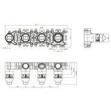 UK Bathroom Store Concealed Shower Set Crosswater Module Plus Push Shower Set 7 - 2 Outlet Tranquil Recessed Shower Head and Pencil Handset