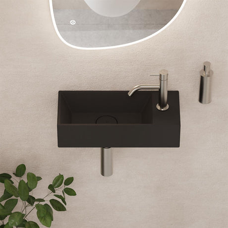 Crosswater Cloakroom Basin Black Matt / 450 x 200mm Crosswater Beck Cloakroom Basin with Waste