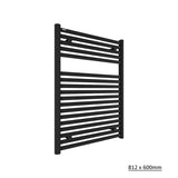 Tissino Ladder Rails 812 x 600 / Central Heating Tissino Hugo2 Designer Towel Radiator in Matt Black