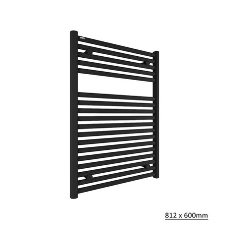 Tissino Ladder Rails 812 x 600 / Central Heating Tissino Hugo2 Designer Towel Radiator in Matt Black
