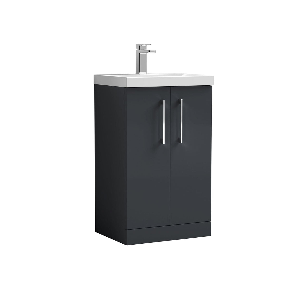 Aquarius Floor Standing Vanity Unit Aquarius Brisbane 500mm 2 Door Floor Standing Vanity Unit with 1 Tap Hole Mid Edge Basin