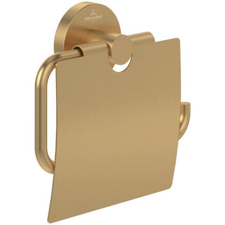 Villeroy & Boch Toilet Roll Holder Villeroy & Boch Elements Tender Toilet Roll Holder with Cover in Brushed Gold
