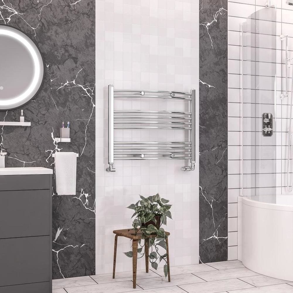 Eastbrook Wendover Curved Vertical Heated Towel Rail in Chrome