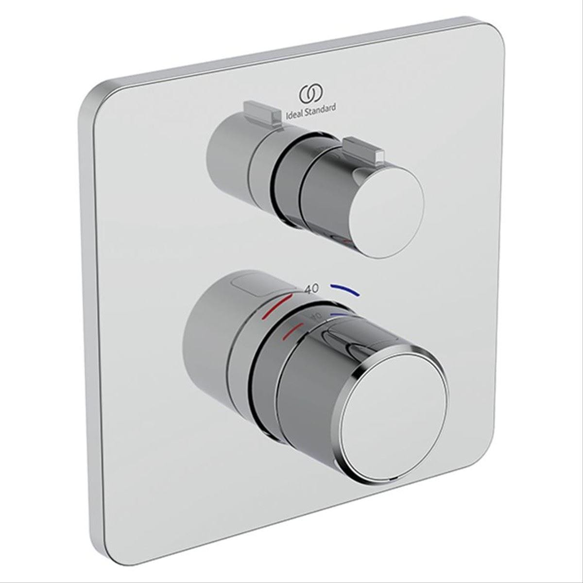 Ideal Standard Concealed Shower Valve Ideal Standard Ceratherm C25 Single Outlet Square Concealed Valve Trim-set in Chrome