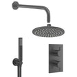 Crosswater Concealed Shower Set Slate / 200mm Shower Head Crosswater MPRO 2 Outlet 2 Handle Thermostatic Shower Valve with Kit