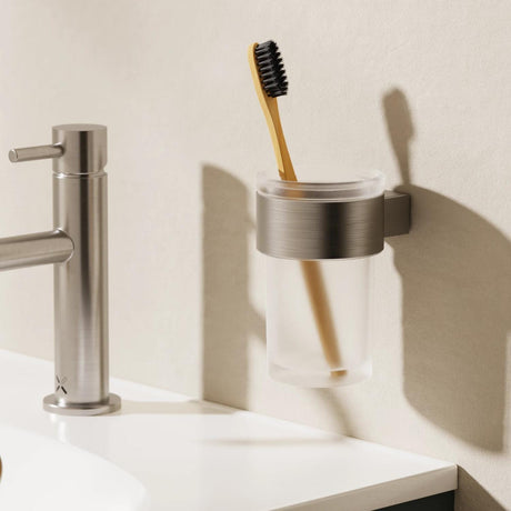 Crosswater Toothbrush Holder Brushed Nickel Crosswater Velo Tumbler and Holder