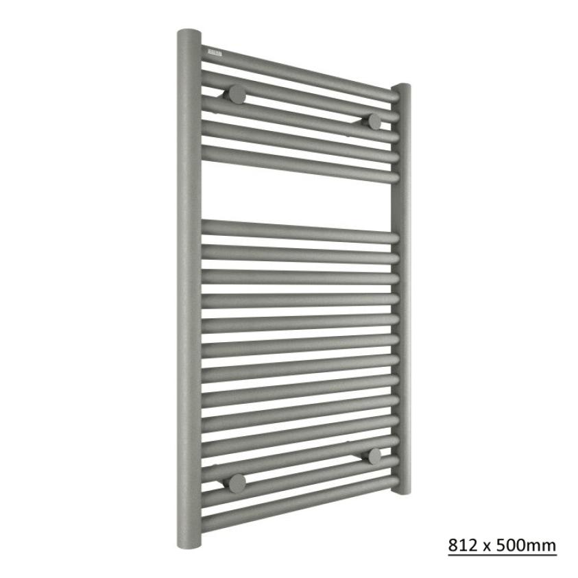 Tissino Ladder Rails 812 x 500 / Central Heating Tissino Hugo2 Designer Towel Radiator in Lusso Grey