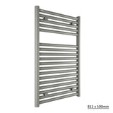 Tissino Ladder Rails 812 x 500 / Central Heating Tissino Hugo2 Designer Towel Radiator in Lusso Grey