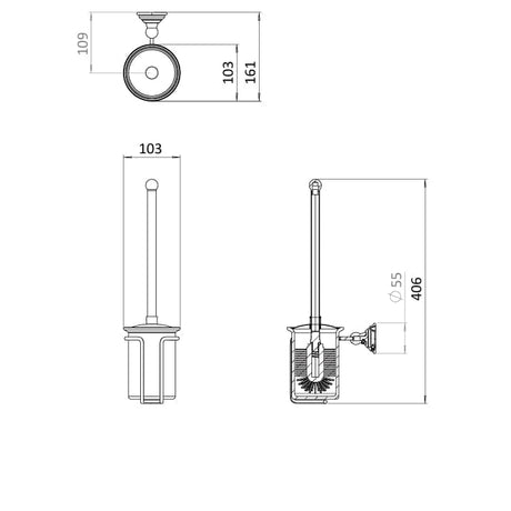 Crosswater Toilet Brush Crosswater Belgravia Toilet Brush and Holder