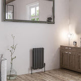 Eastbrook Column Radiator 600 x 383 / Dual Fuel Eastbrook Rubano Straight Horizontal Traditional Column Radiator in Matt Anthracite