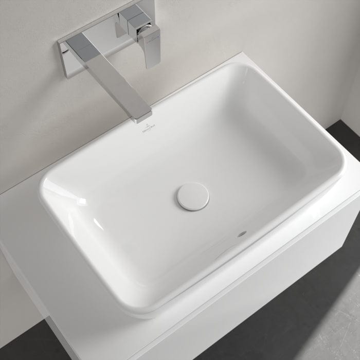 Villeroy & Boch Countertop Basin Villeroy & Boch Architectura Rectangular 600mm Countertop Basin (with Overflow) in Alpin White