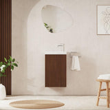 Crosswater Cloakroom Vanity Unit Royal Walnut Crosswater Limit Cloakroom Wall Mounted 400mm Single Door Vanity Unit with Basin