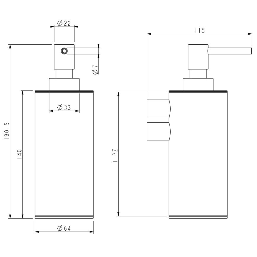 Clearwater Soap Dispenser Clearwater Lui Wall Mounted Soap Dispenser in Stainless Steel