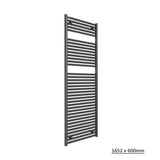 Tissino Ladder Rails 1652 x 600 / Central Heating Tissino Hugo2 Designer Towel Radiator in Anthracite