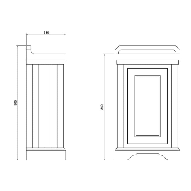 Burlington Cloakroom Vanity Unit Burlington Single Door 500mm Freestanding Cloakroom Vanity Unit in Blue