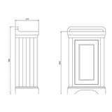 Burlington Cloakroom Vanity Unit Burlington Single Door 500mm Freestanding Cloakroom Vanity Unit in Blue