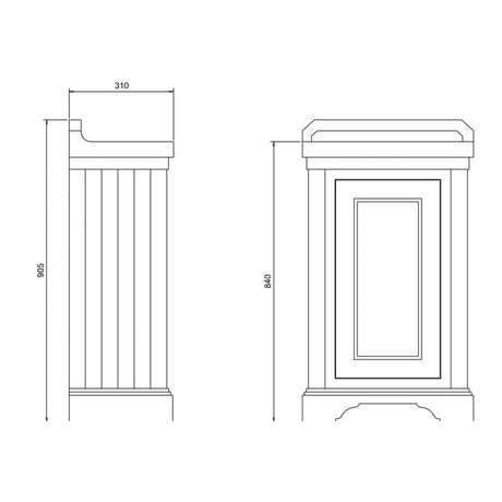 Burlington Cloakroom Vanity Unit Burlington Single Door 500mm Freestanding Cloakroom Vanity Unit in Blue