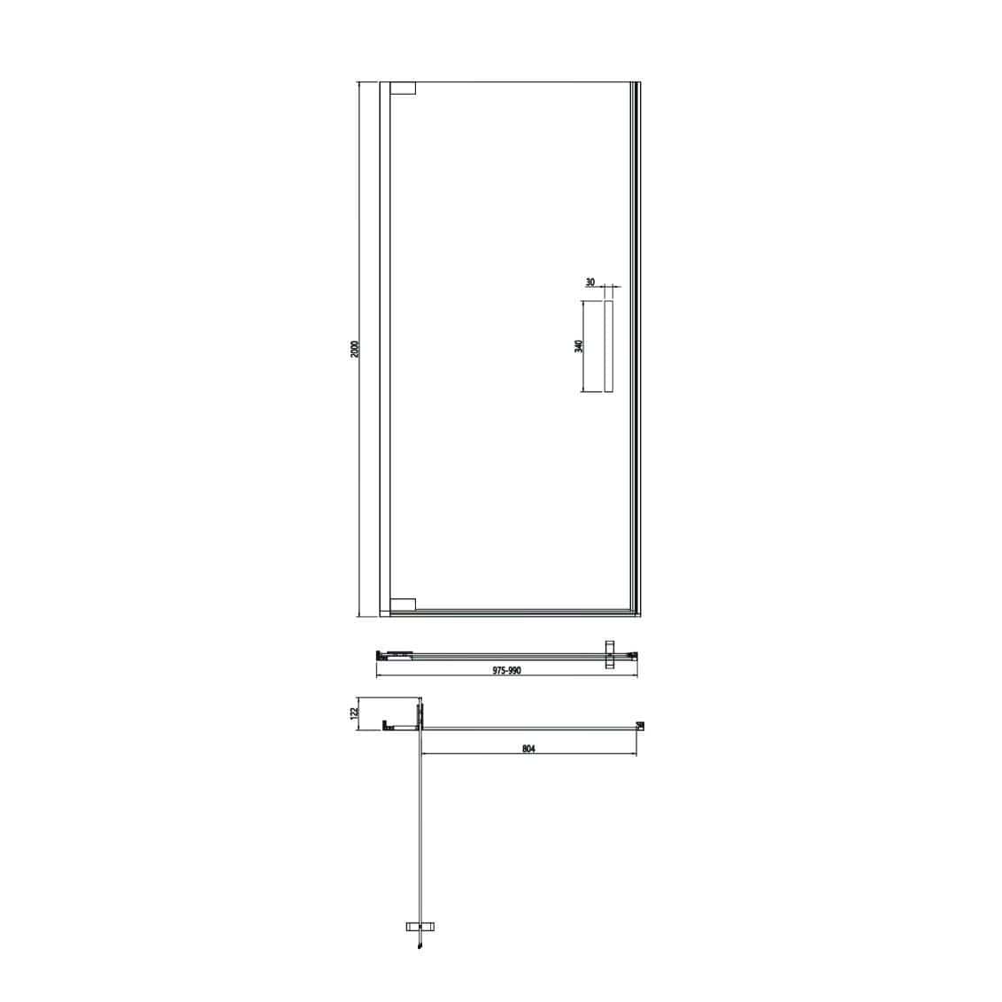 Crosswater Hinged Shower Door Crosswater Asura 8mm Hinged Shower Door