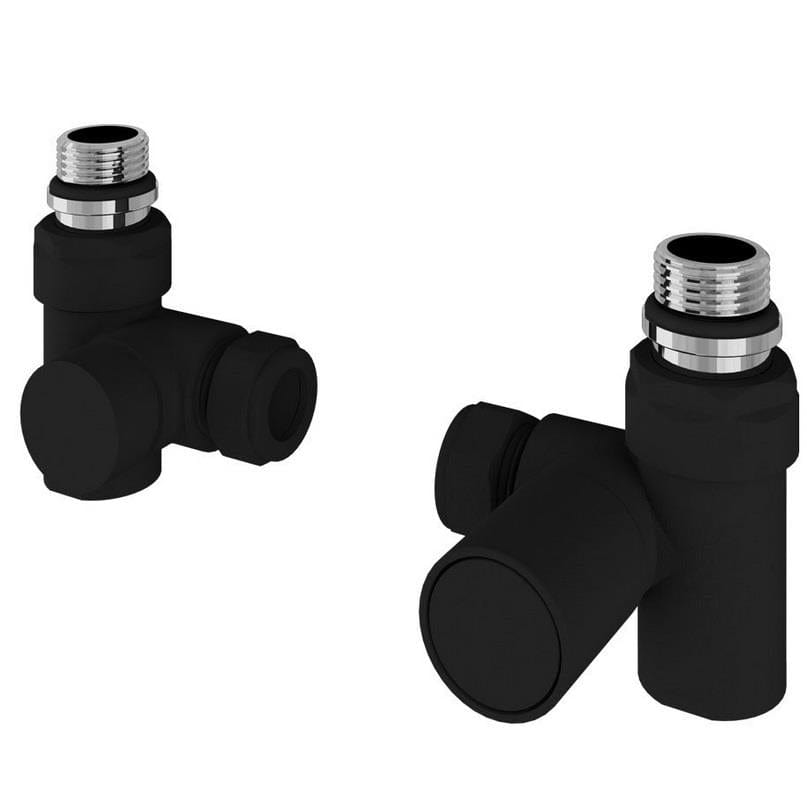 Eastbrook Radiator Valve Matt Black Eastbrook Corner Manual Duel Fuel Radiator Valve (Pair)