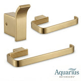 Aquarius Bathrooms Accessory Set Brushed Brass Aquarius FT 3 Piece Bathroom Accessory Pack