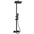 Eastbrook Exposed Shower Set Matt Black Eastbrook Modern Square Thermostatic Shower Valve Set with Adjustable Riser, Showerhead and Handset