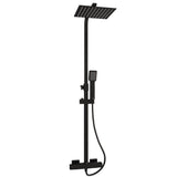 Eastbrook Exposed Shower Set Matt Black Eastbrook Modern Square Thermostatic Shower Valve Set with Adjustable Riser, Showerhead and Handset