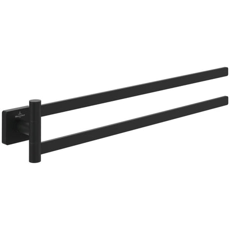 Villeroy & Boch Towel Rails and Rings Matt Black Villeroy & Boch Elements Tender Double Arm Towel Holder